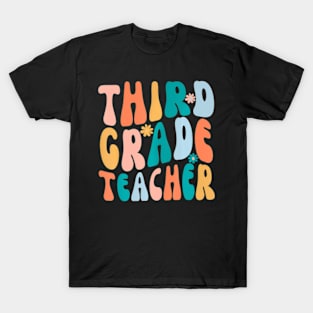 Third Grade Teacher Retro Groovy Design 3Rd Grade Teaching T-Shirt